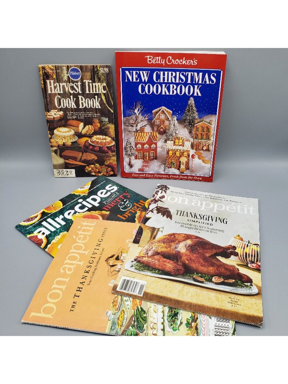 Holiday Recipes Bundle Lot of 5 Cookbook and Magazines bon appetit Becky Crocker